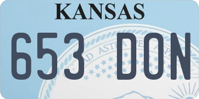 KS license plate 653DON