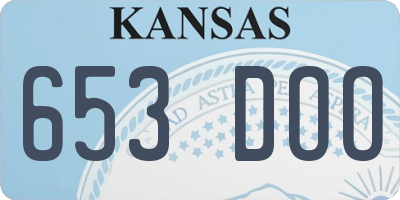 KS license plate 653DOO