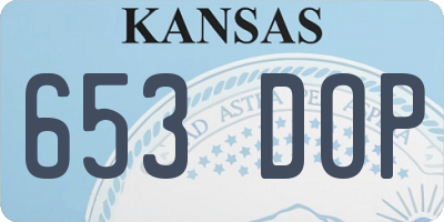 KS license plate 653DOP