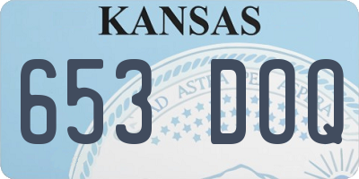 KS license plate 653DOQ