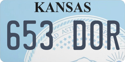 KS license plate 653DOR