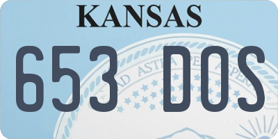 KS license plate 653DOS