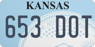 KS license plate 653DOT