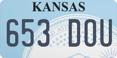 KS license plate 653DOU