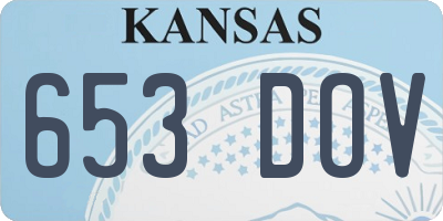 KS license plate 653DOV