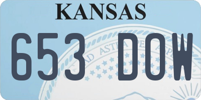 KS license plate 653DOW