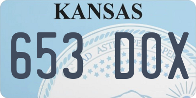 KS license plate 653DOX