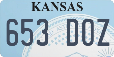 KS license plate 653DOZ