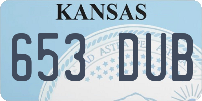 KS license plate 653DUB