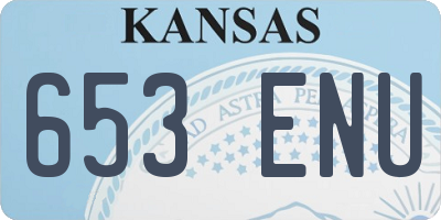 KS license plate 653ENU