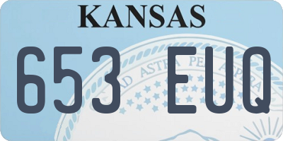 KS license plate 653EUQ