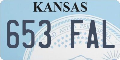 KS license plate 653FAL