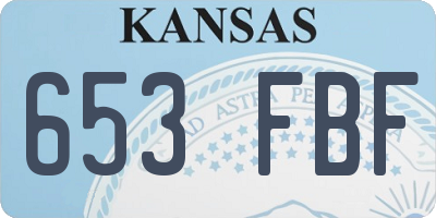KS license plate 653FBF