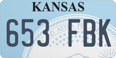 KS license plate 653FBK
