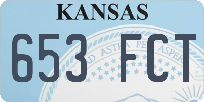 KS license plate 653FCT