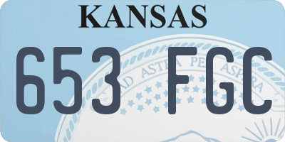 KS license plate 653FGC