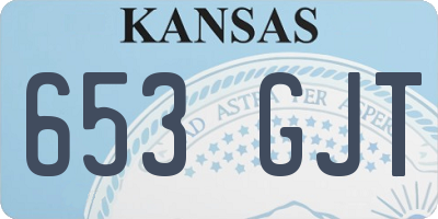 KS license plate 653GJT