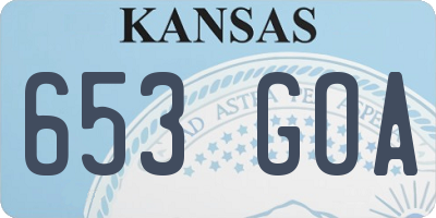 KS license plate 653GOA