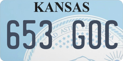 KS license plate 653GOC