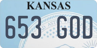 KS license plate 653GOD