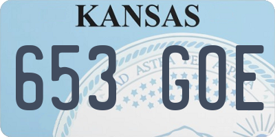 KS license plate 653GOE