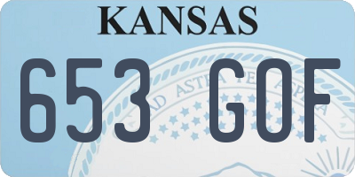 KS license plate 653GOF