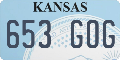 KS license plate 653GOG