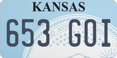 KS license plate 653GOI