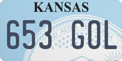 KS license plate 653GOL