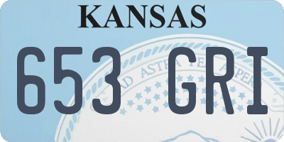 KS license plate 653GRI
