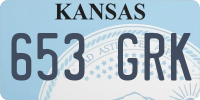 KS license plate 653GRK