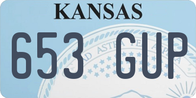 KS license plate 653GUP