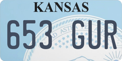 KS license plate 653GUR