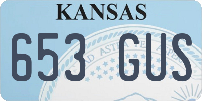 KS license plate 653GUS