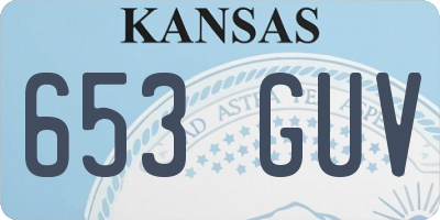 KS license plate 653GUV