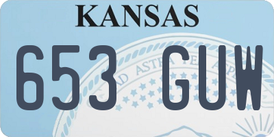 KS license plate 653GUW
