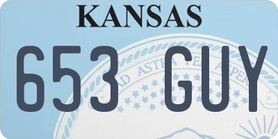 KS license plate 653GUY