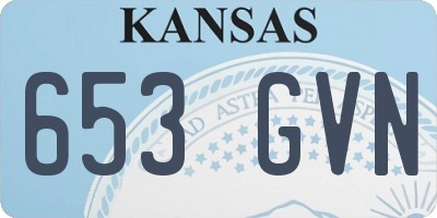 KS license plate 653GVN