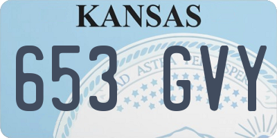 KS license plate 653GVY