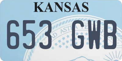 KS license plate 653GWB