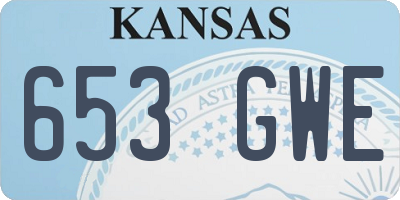 KS license plate 653GWE