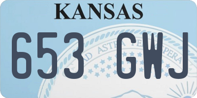 KS license plate 653GWJ