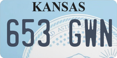 KS license plate 653GWN