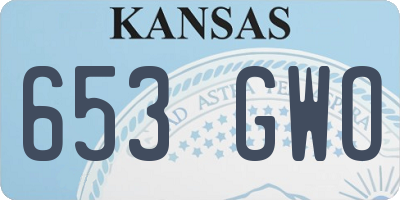 KS license plate 653GWO