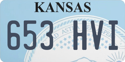 KS license plate 653HVI