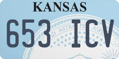 KS license plate 653ICV