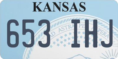 KS license plate 653IHJ