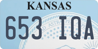 KS license plate 653IQA