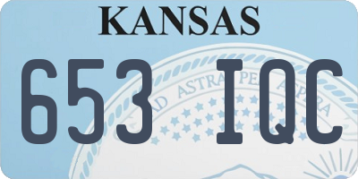 KS license plate 653IQC