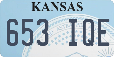 KS license plate 653IQE